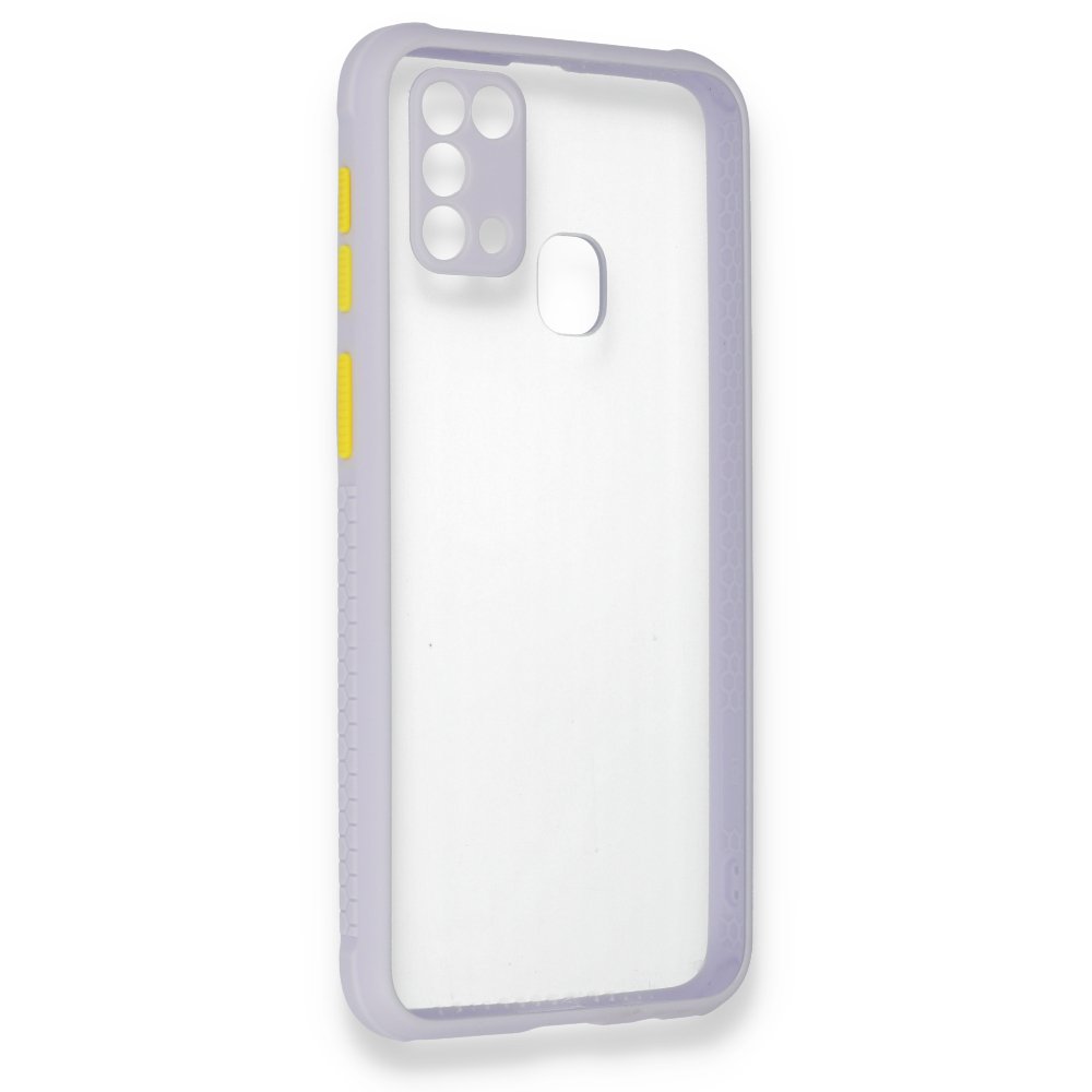  Samsung Galaxy M31 Kılıf Miami Şeffaf Silikon - Lila