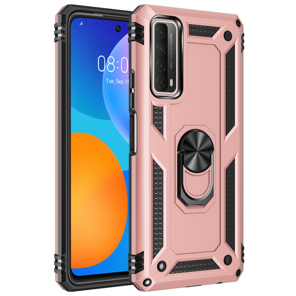 Huawei P Smart 2021 Kılıf Sofya Yüzüklü Silikon Kapak - Rose  Huawei P Smart 2021 Kılıf Sofya Yüzüklü Silikon Kapak - Rose