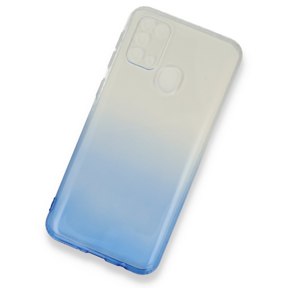  Samsung Galaxy M31 Kılıf Lüx Çift Renkli Silikon - Mavi