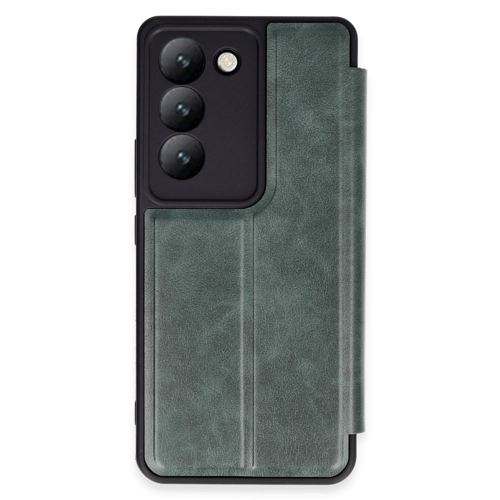  Vivo V30 Lite 4G Kılıf Flip Cover - Koyu Yeşil