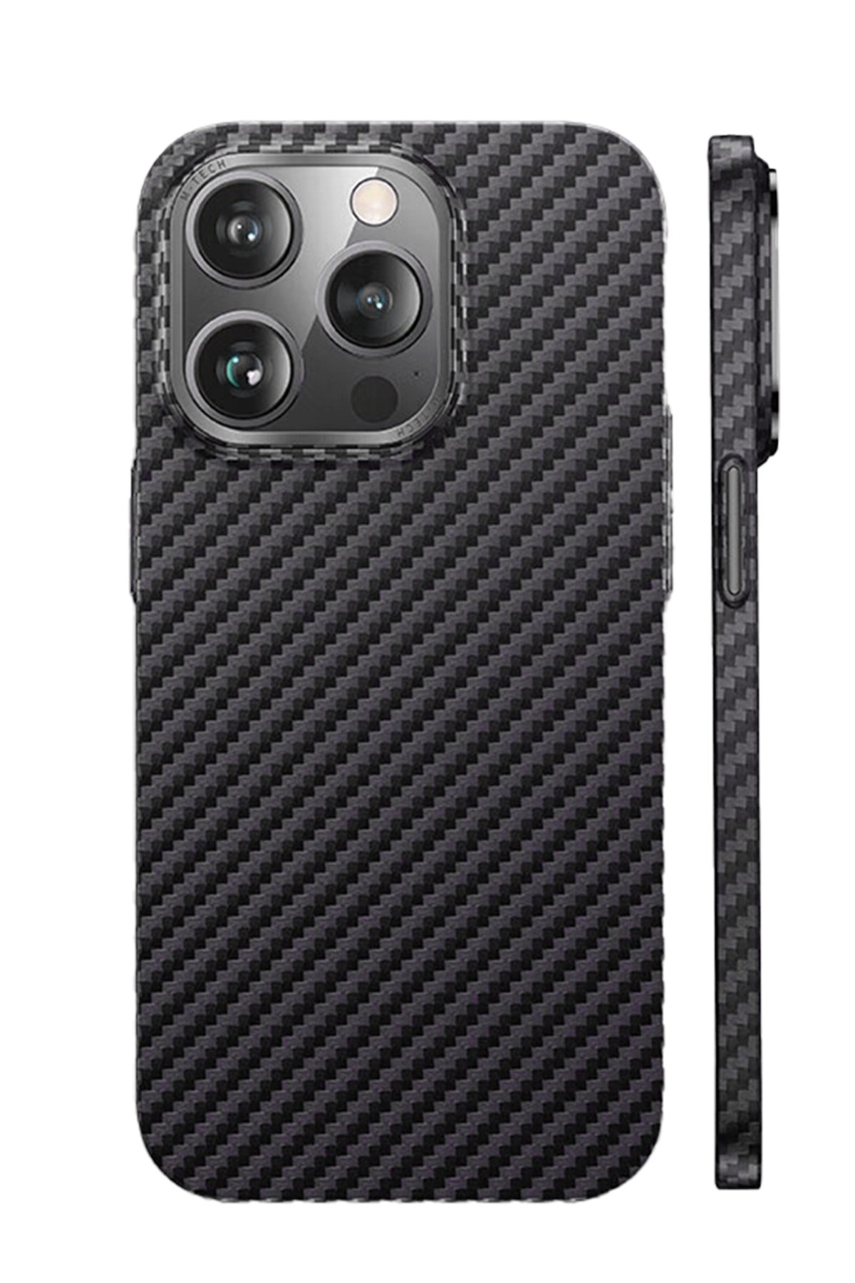 iPhone 14 Pro Kılıf Metalik Karbon Kapak - Siyah  iPhone 14 Pro Kılıf Metalik Karbon Kapak - Siyah