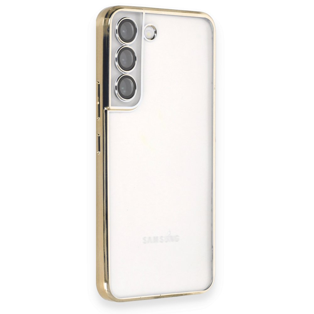  Samsung Galaxy S22 Kılıf Razer Lensli Silikon - Gold