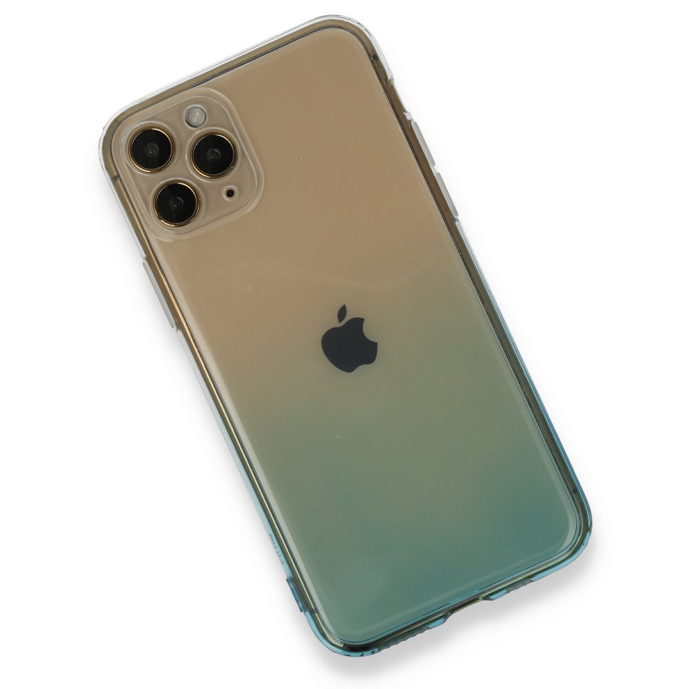  iPhone 11 Pro Kılıf Lüx Çift Renkli Silikon - Mavi