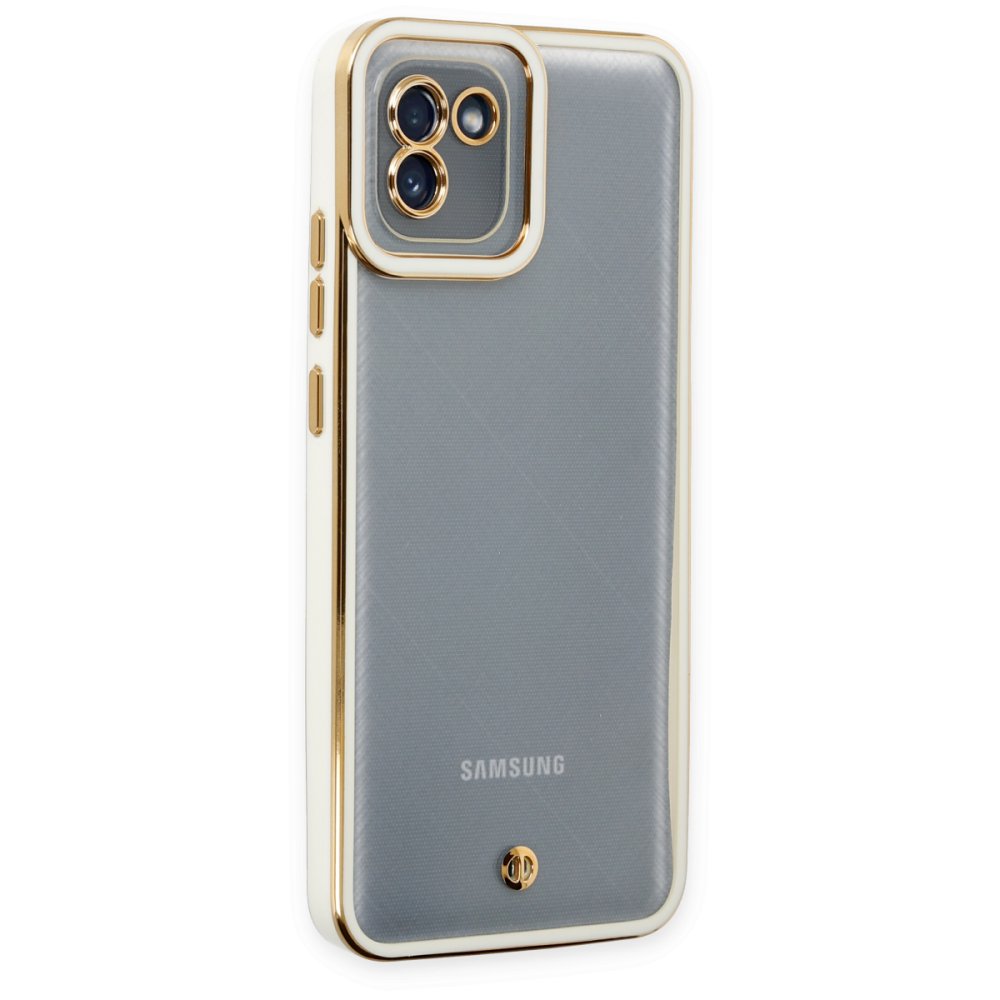  Samsung Galaxy A03 Kılıf Liva Lens Silikon - Beyaz