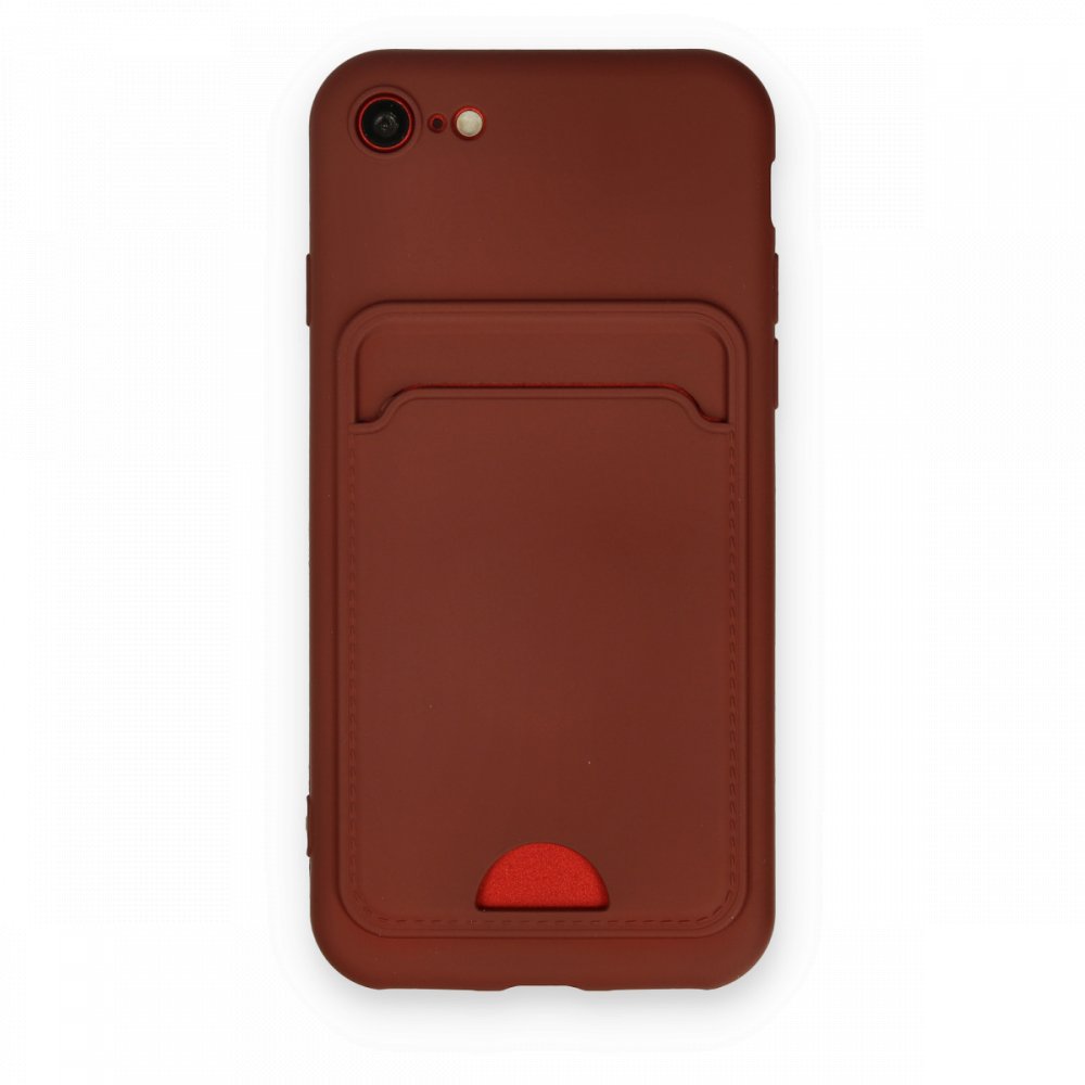  iPhone 8 Kılıf Kelvin Kartvizitli Silikon - Bordo