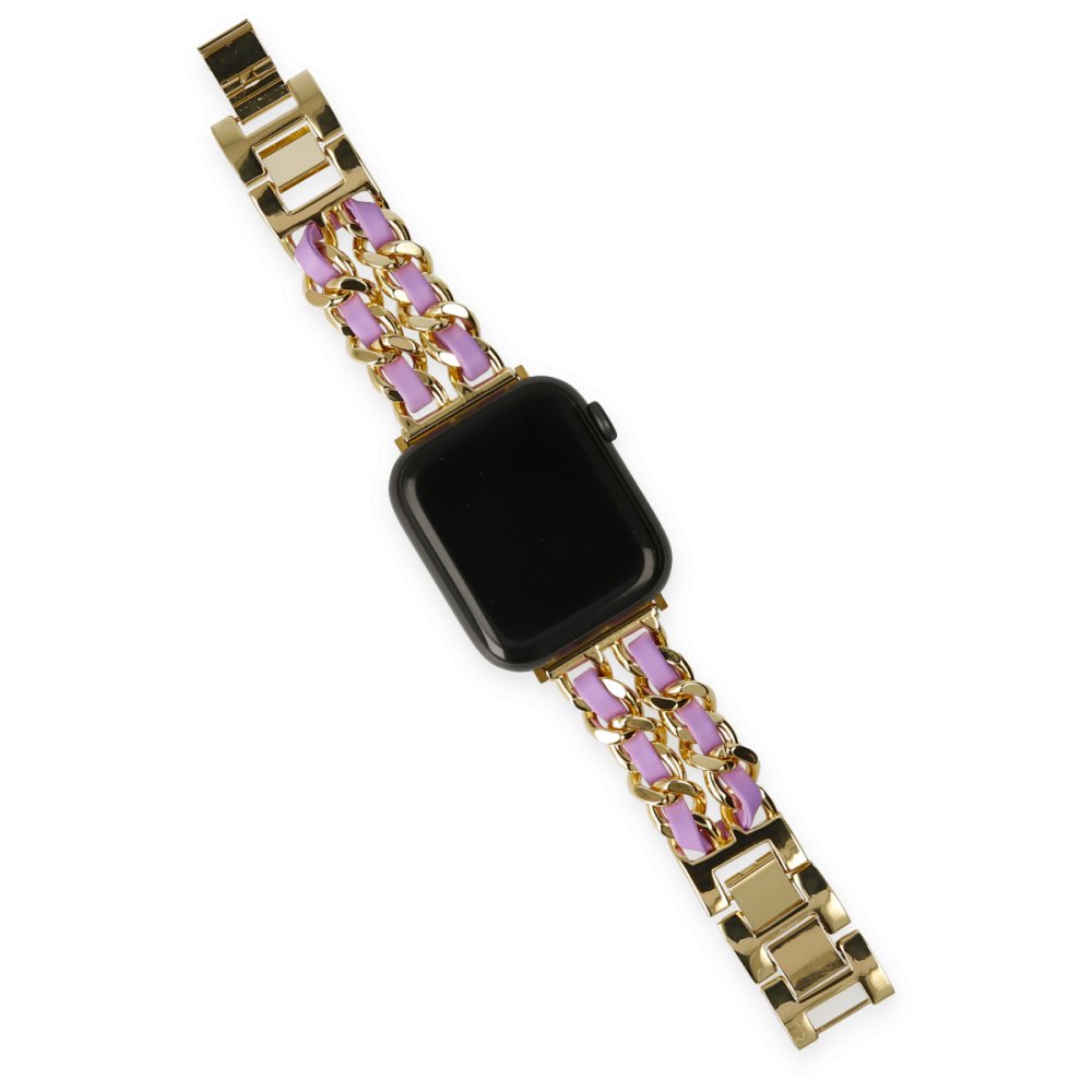  Apple Watch 40mm KR405 Metal Bakla Kordon - Lila