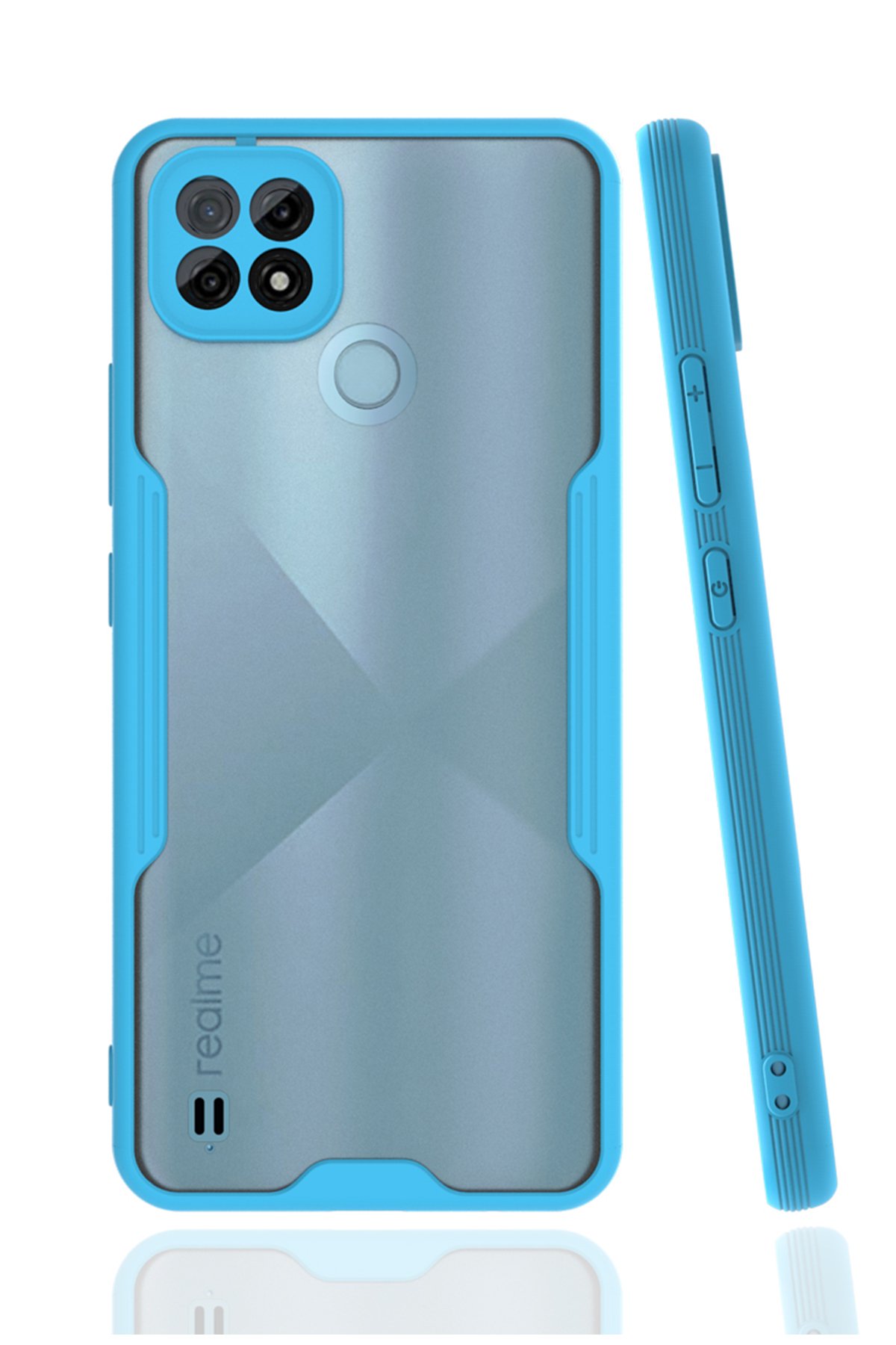  Realme C21 Kılıf Platin Silikon - Mavi