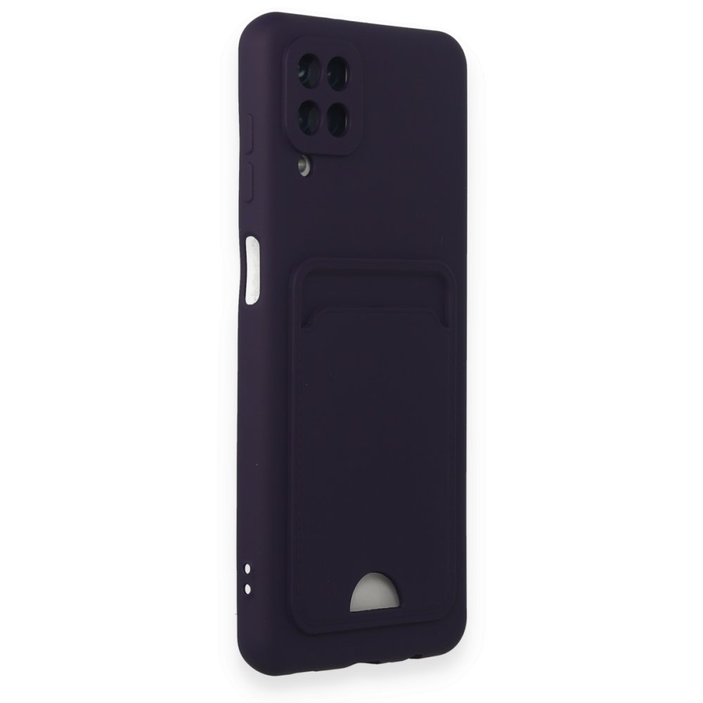  Samsung Galaxy M12 Kılıf Kelvin Kartvizitli Silikon - Derin Mor