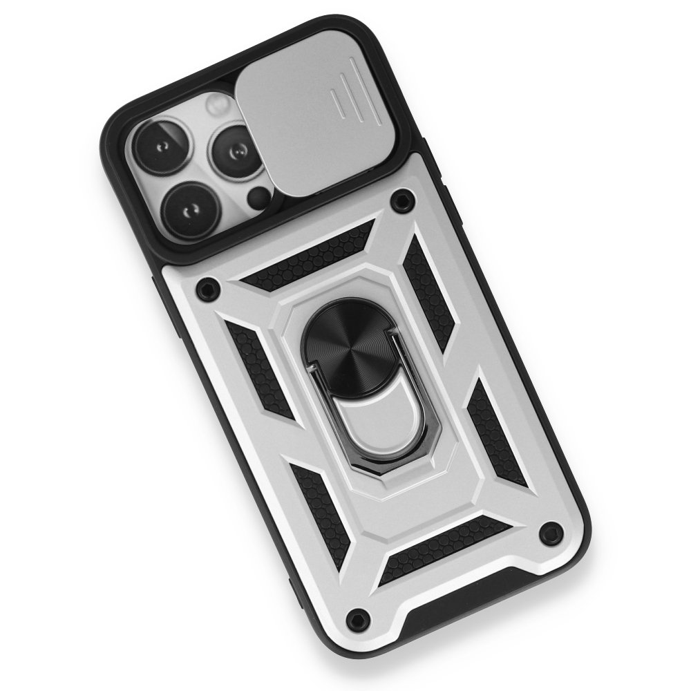 iPhone 13 Pro Kılıf Pars Lens Yüzüklü Silikon - Gümüş iPhone 13 Pro Kılıf Pars Lens Yüzüklü Silikon - Gümüş