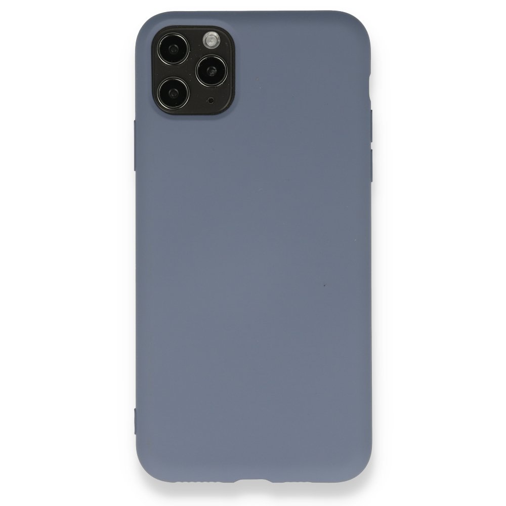 iPhone 11 Pro Max Kılıf Nano içi Kadife Silikon - Gri iPhone 11 Pro Max Kılıf Nano içi Kadife Silikon - Gri