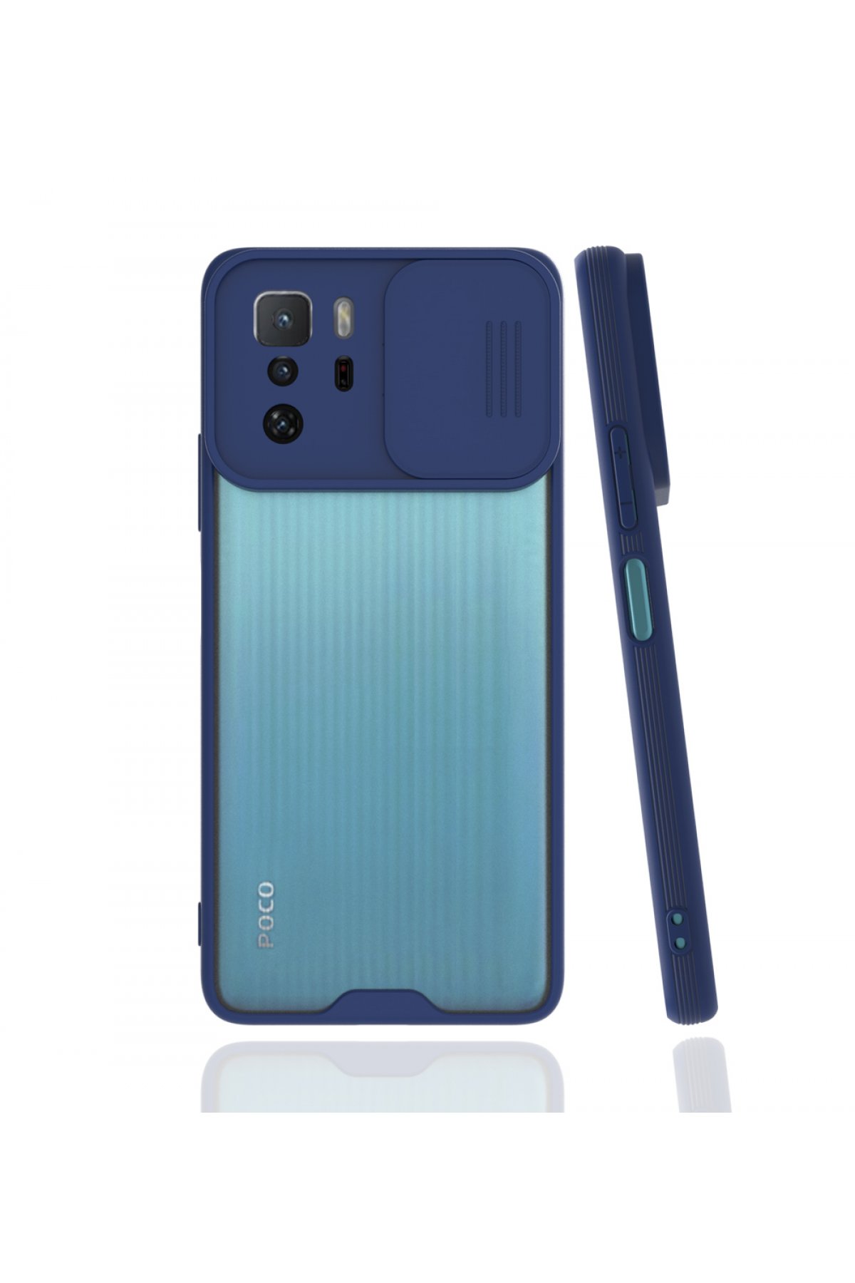  Xiaomi Poco X3 GT Kılıf Platin Kamera Koruma Silikon - Lacivert