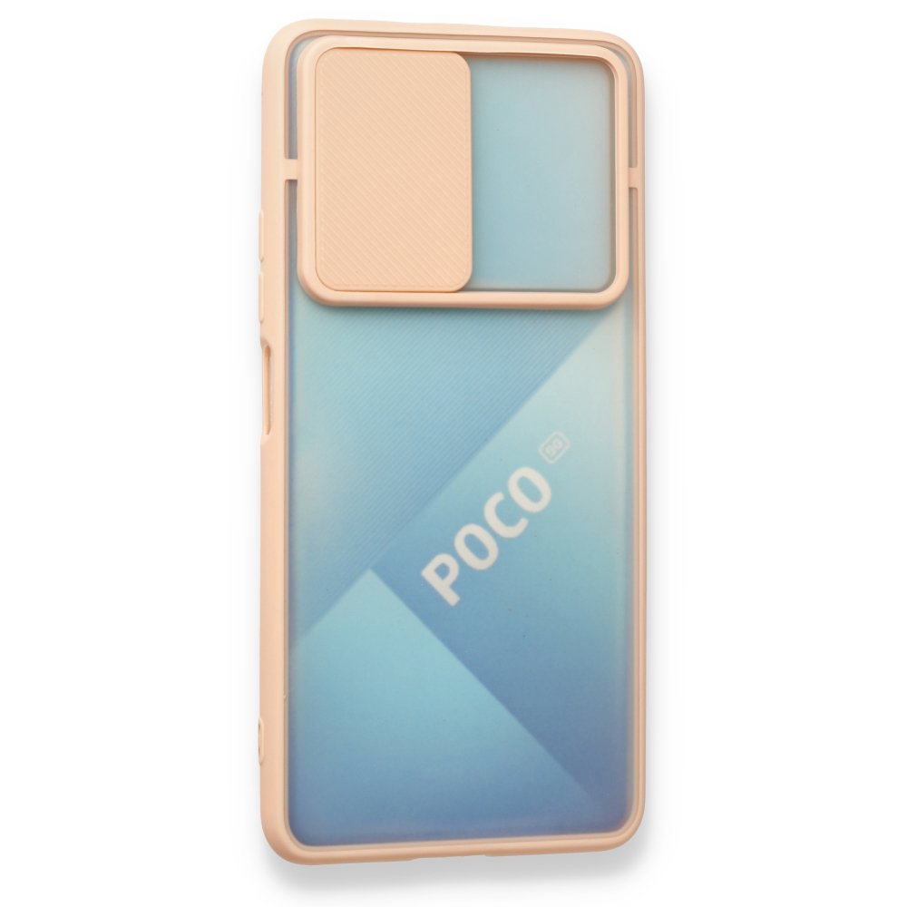 Redmi K40 Kılıf Palm Buzlu Kamera Sürgülü Silikon - Pembe Redmi K40 Kılıf Palm Buzlu Kamera Sürgülü Silikon - Pembe