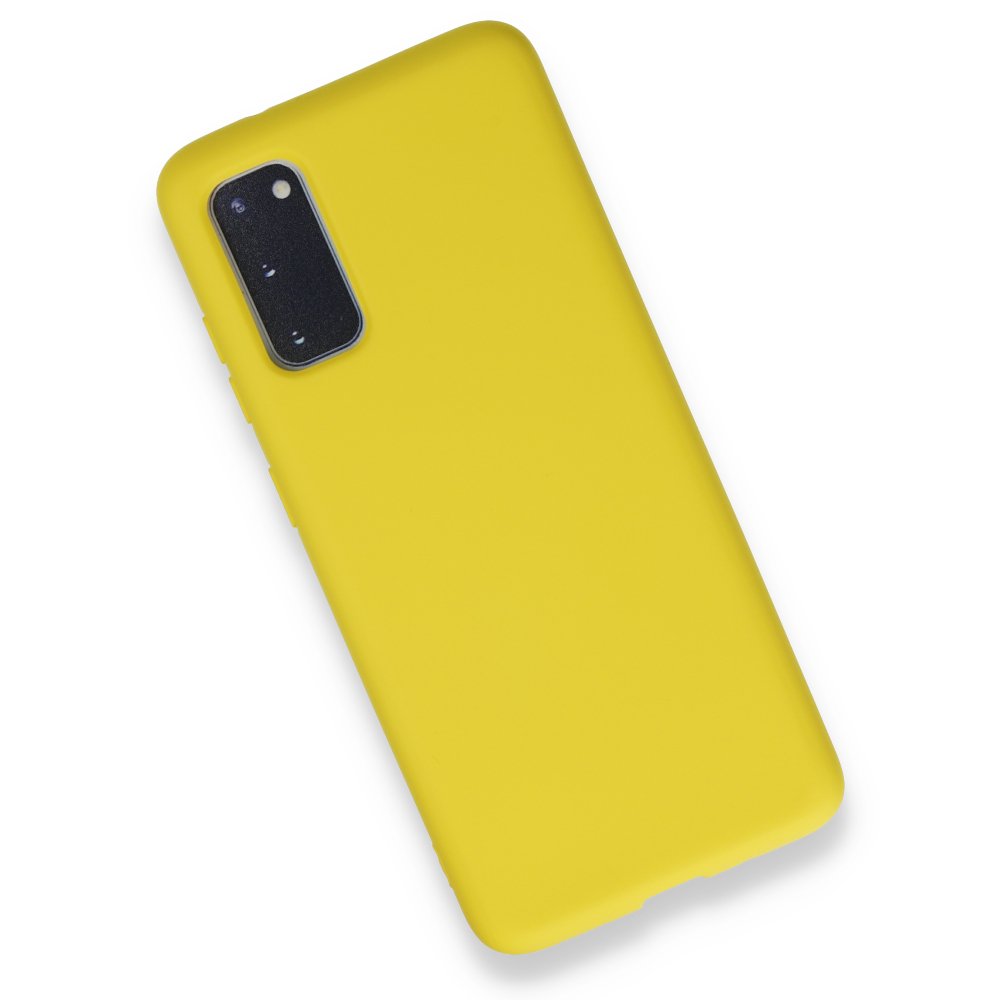  Samsung Galaxy S20 Kılıf Nano içi Kadife Silikon - Sarı