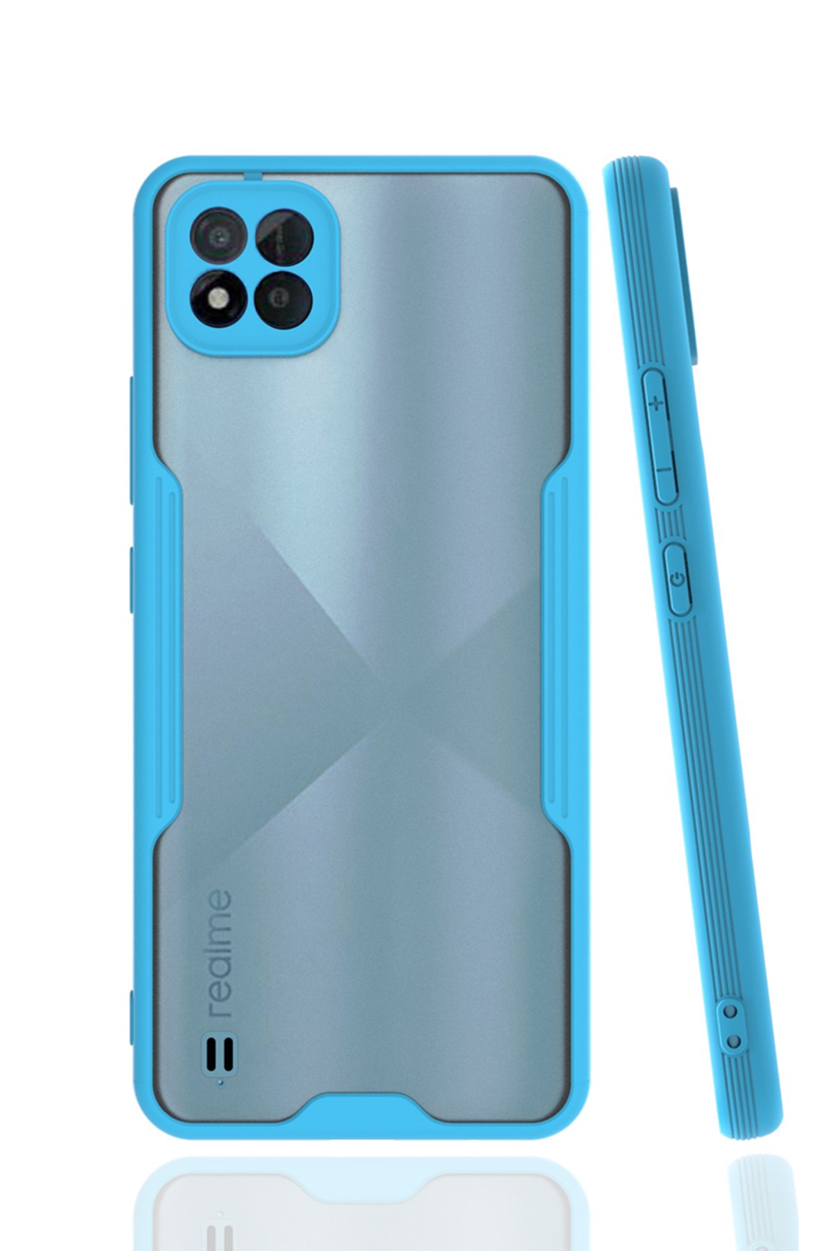 Realme C11 2021 Kılıf Platin Silikon - Mavi  Realme C11 2021 Kılıf Platin Silikon - Mavi