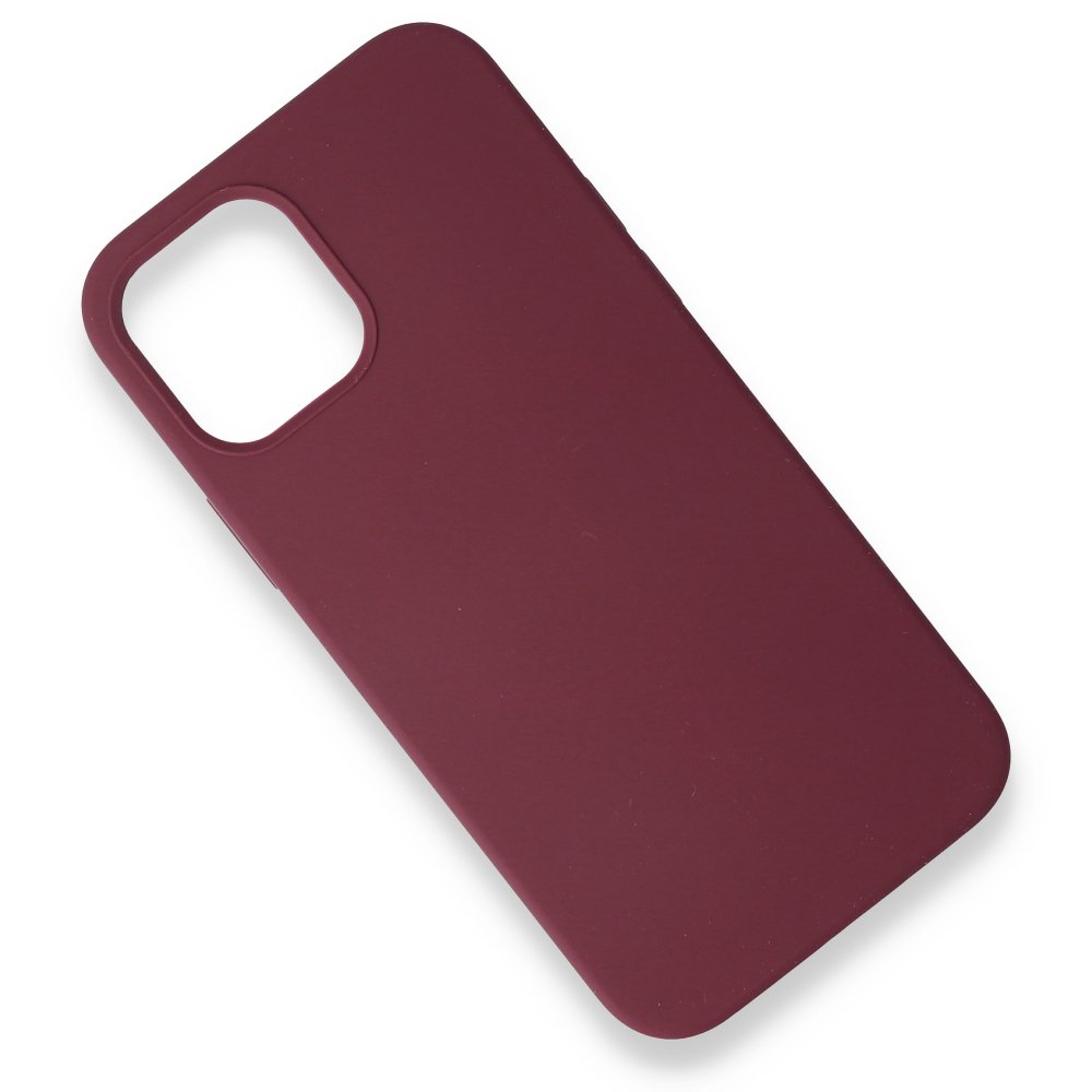  iPhone 12 Mini Kılıf Magneticsafe Lansman Silikon Kapak - Mürdüm
