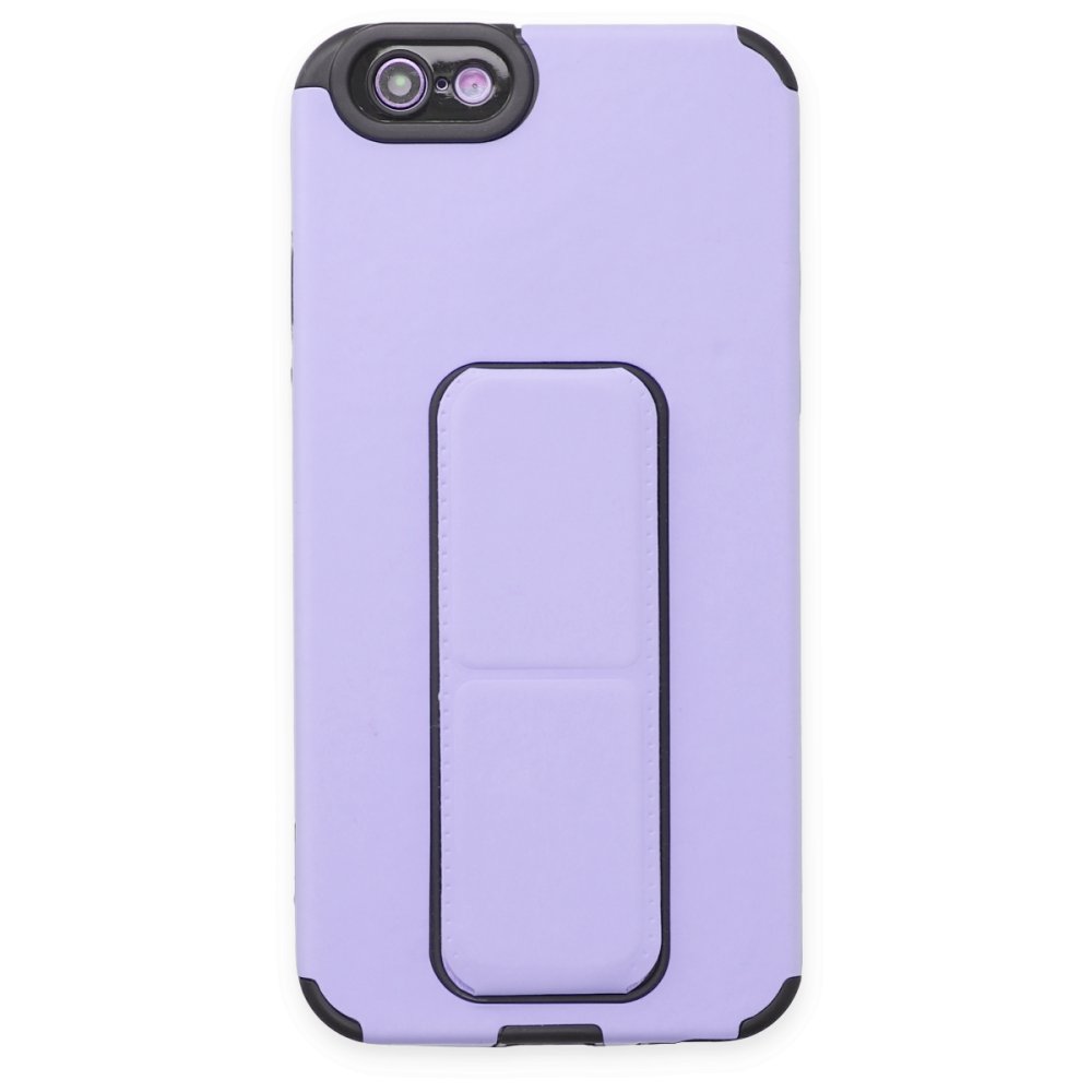  iPhone 6 Kılıf Mega Standlı Silikon - Lila
