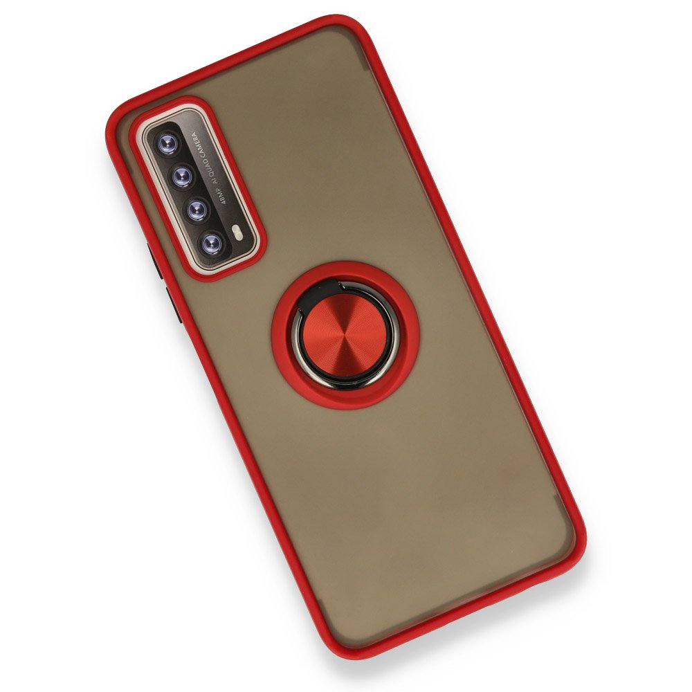 Huawei P Smart 2021 Kılıf Montreal Yüzüklü Silikon Kapak - Kırmızı  Huawei P Smart 2021 Kılıf Montreal Yüzüklü Silikon Kapak - Kırmızı