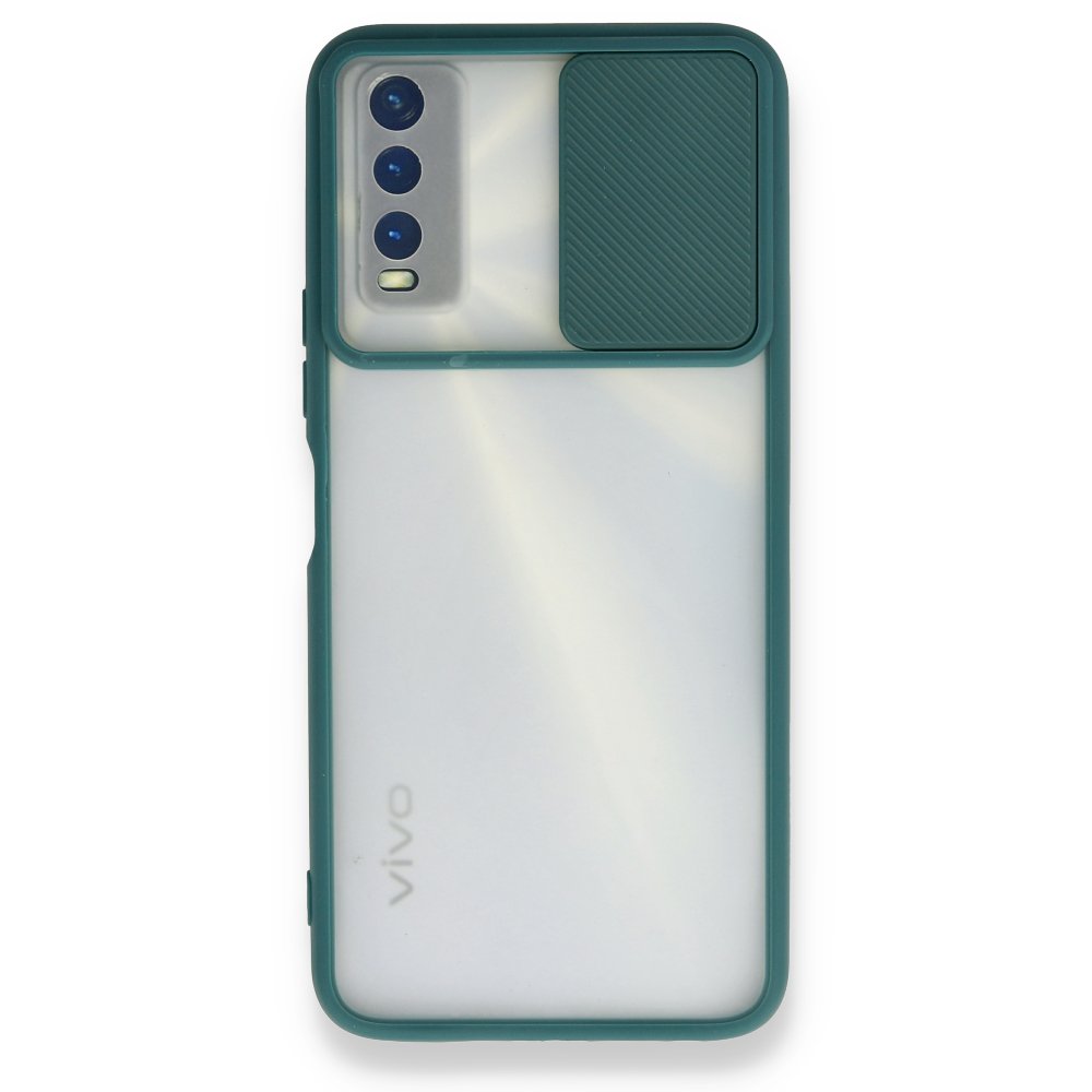  Vivo Y11S Kılıf Palm Buzlu Kamera Sürgülü Silikon - Yeşil