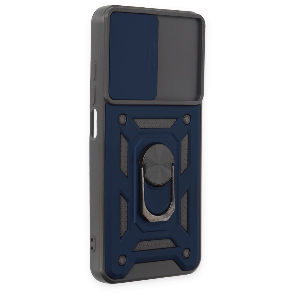  Xiaomi Pocophone M3 Kılıf Pars Lens Yüzüklü Silikon - Lacivert