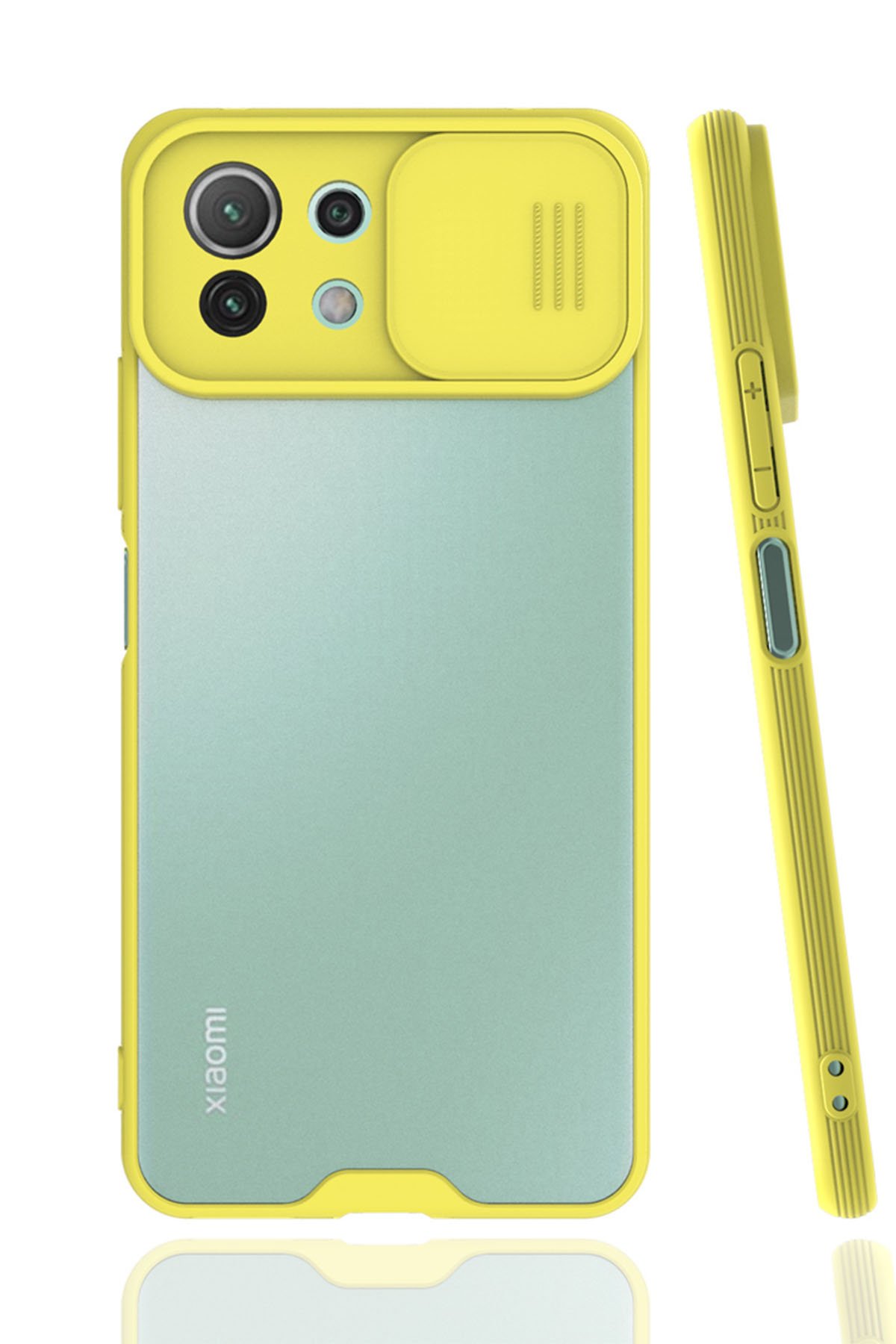 Xiaomi Mİ 11 Lite Kılıf Platin Kamera Koruma Silikon - Sarı  Xiaomi Mİ 11 Lite Kılıf Platin Kamera Koruma Silikon - Sarı