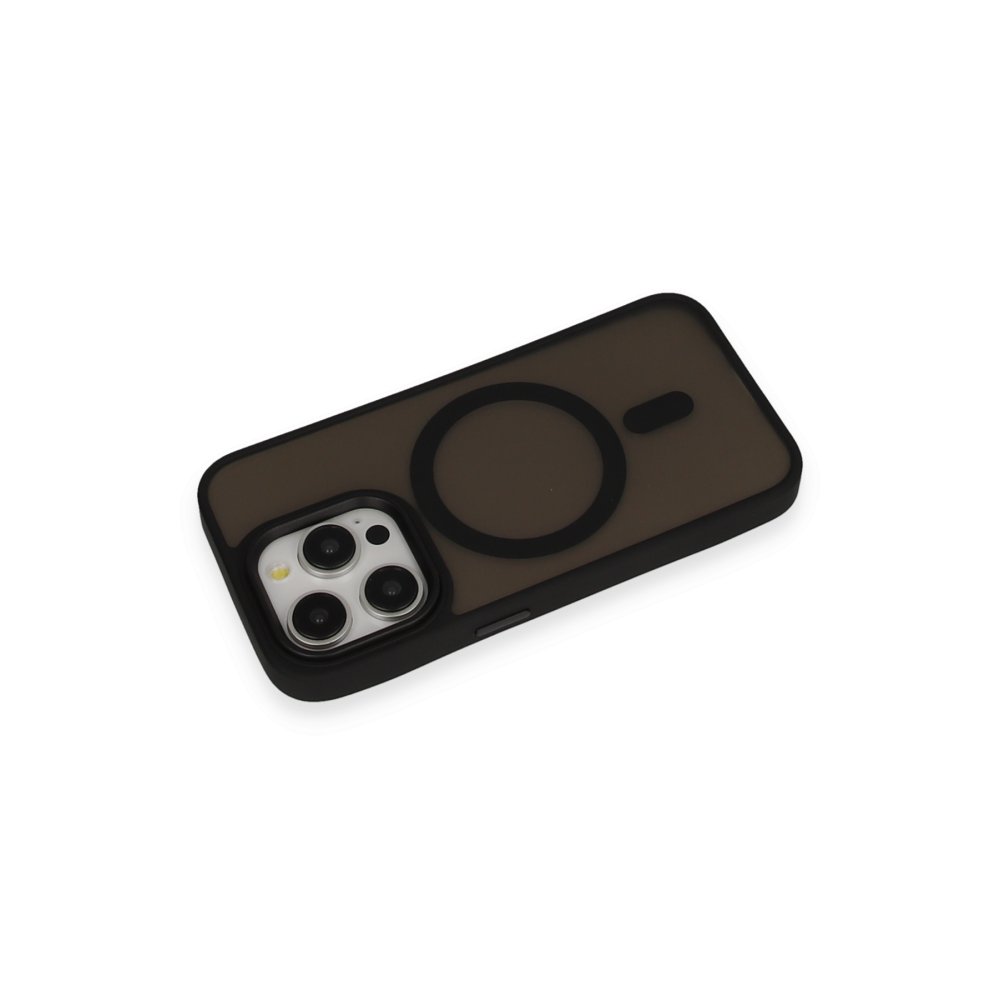  iPhone 15 Pro Kılıf Oslo Magsafe Kapak - Siyah