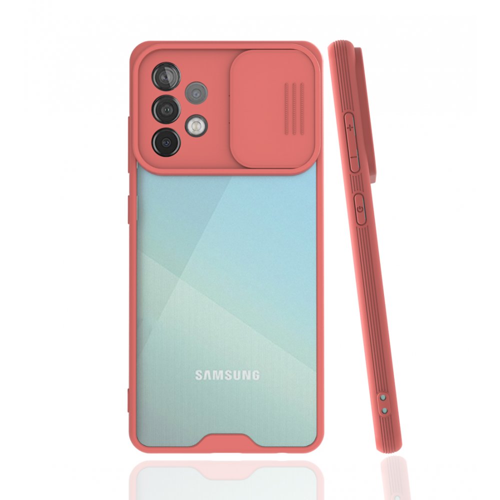  Samsung Galaxy A52S Kılıf Platin Kamera Koruma Silikon - Pembe