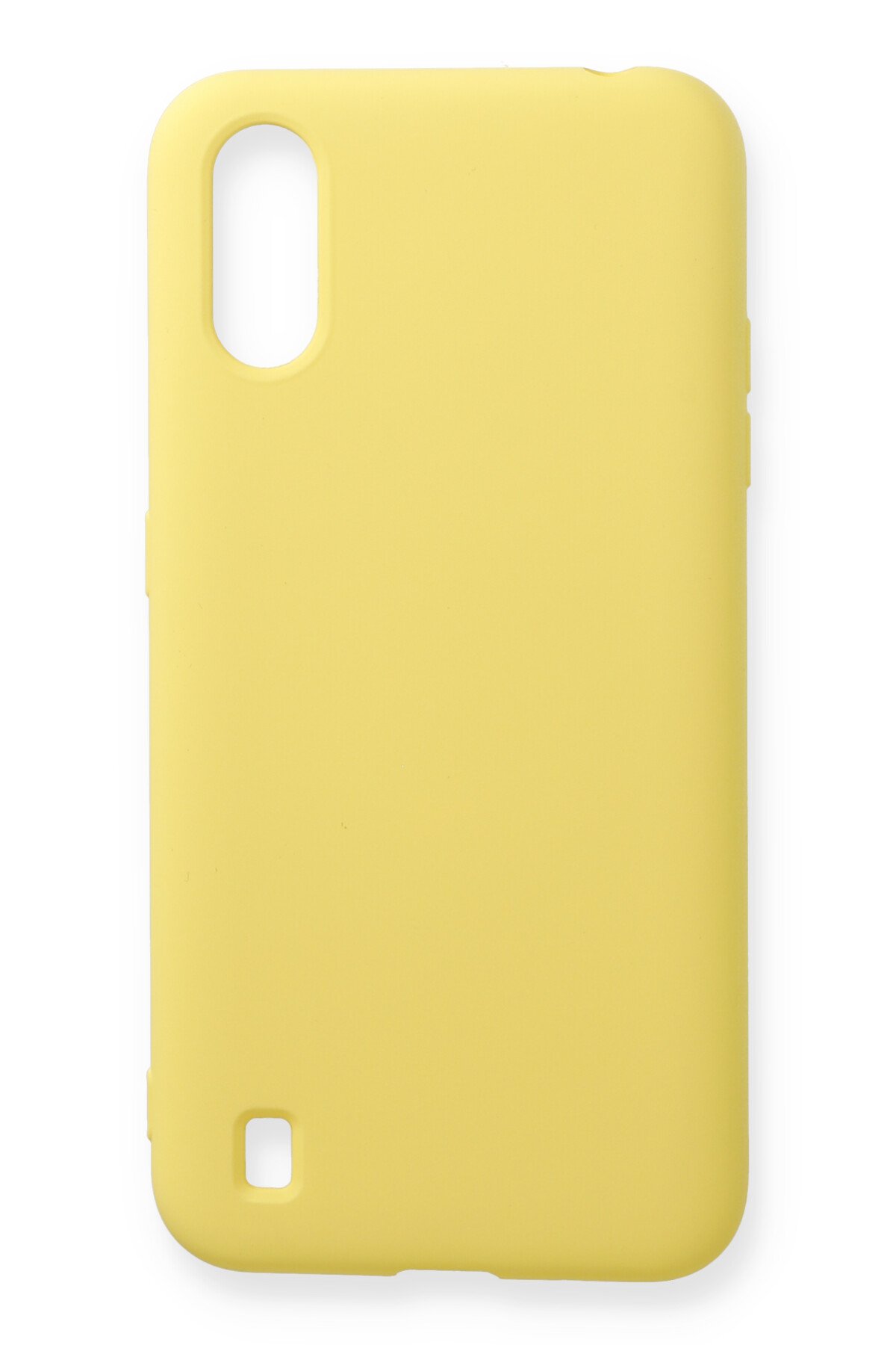 Samsung Galaxy A01 Kılıf Nano içi Kadife Silikon - Sarı Samsung Galaxy A01 Kılıf Nano içi Kadife Silikon - Sarı