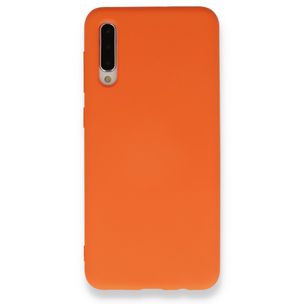  Samsung Galaxy A50 Kılıf Nano içi Kadife Silikon - Turuncu
