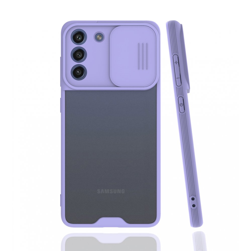  Samsung Galaxy S21 FE Kılıf Platin Kamera Koruma Silikon - Lila