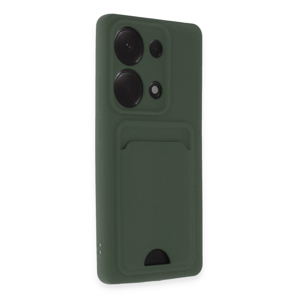Redmi Note 13 Pro 4G Kılıf Kelvin Kartvizitli Silikon - Koyu Yeşil