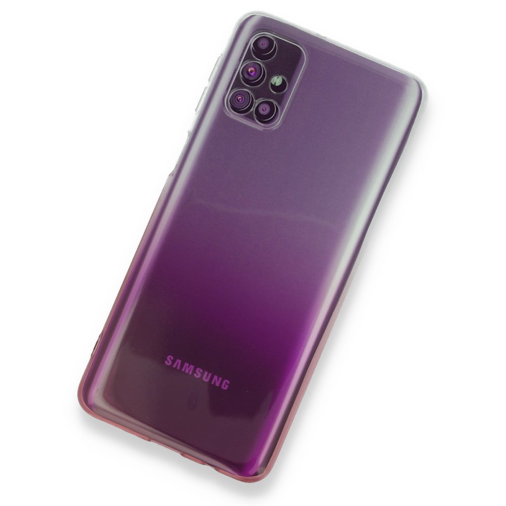  Samsung Galaxy M51 Kılıf Lüx Çift Renkli Silikon - Pembe