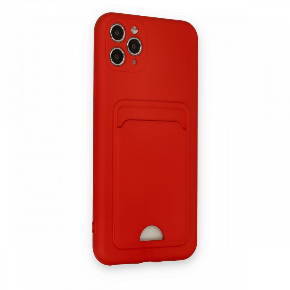  iPhone 11 Pro Max Kılıf Kelvin Kartvizitli Silikon - Kırmızı