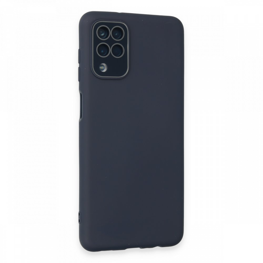  Samsung Galaxy M32 Kılıf Lansman Glass Kapak - Lacivert