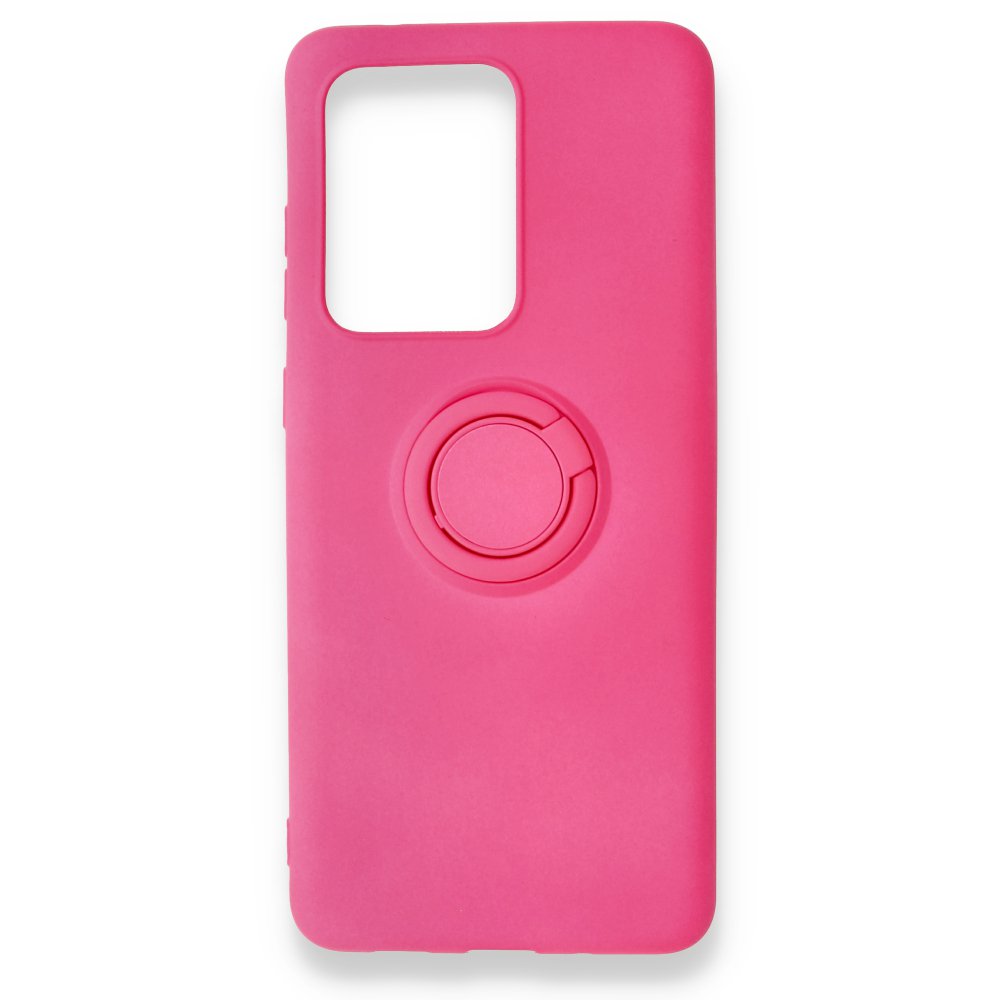  Samsung Galaxy S20 Ultra Kılıf Viktor Yüzüklü Silikon - Pembe