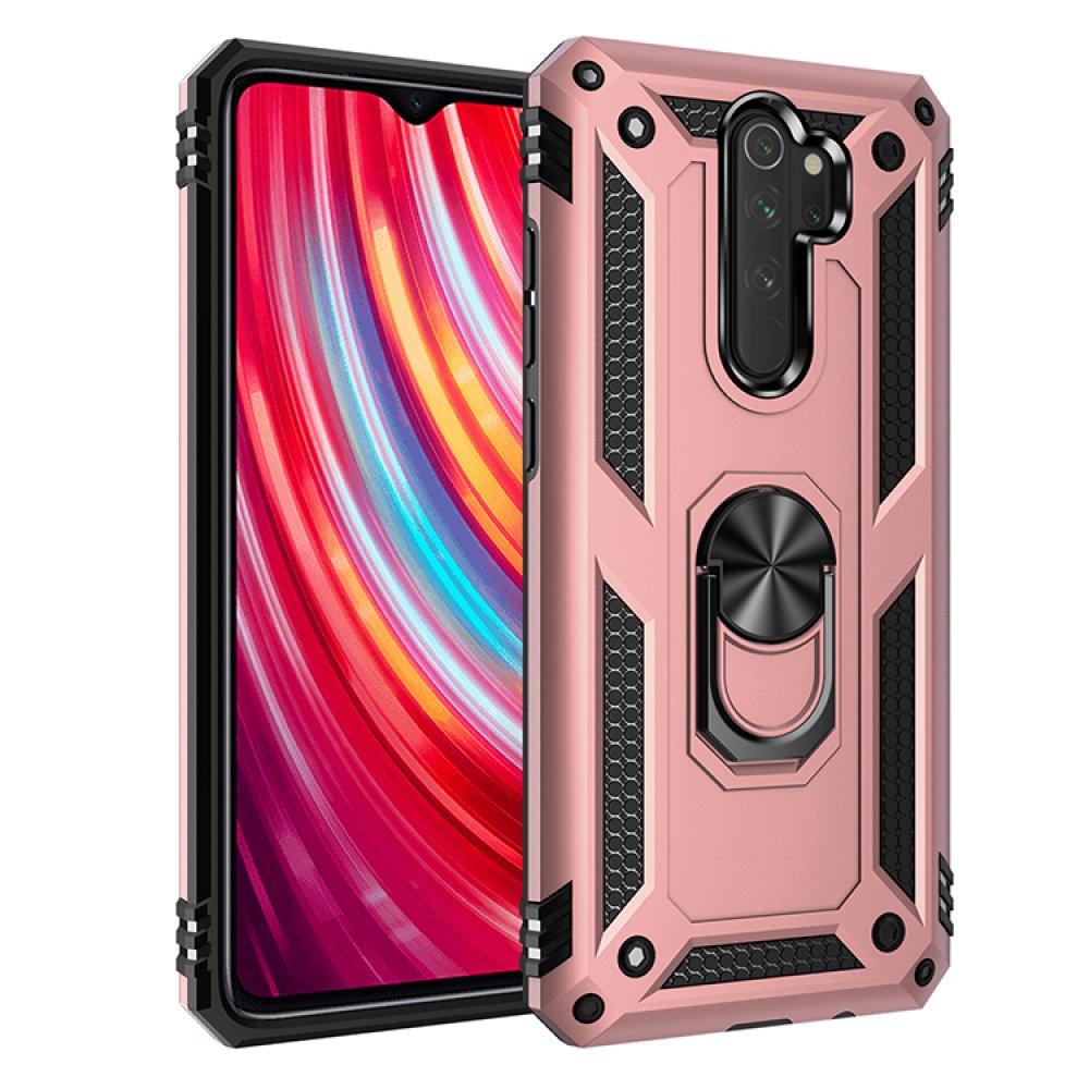 Redmi Note 8 Pro Kılıf Sofya Yüzüklü Silikon Kapak - Rose