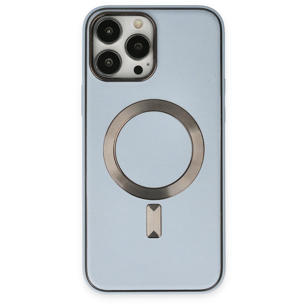 iPhone 13 Pro Max Kılıf Coco Deri Magneticsafe Silikon - Sierra Blue  iPhone 13 Pro Max Kılıf Coco Deri Magneticsafe Silikon - Sierra Blue