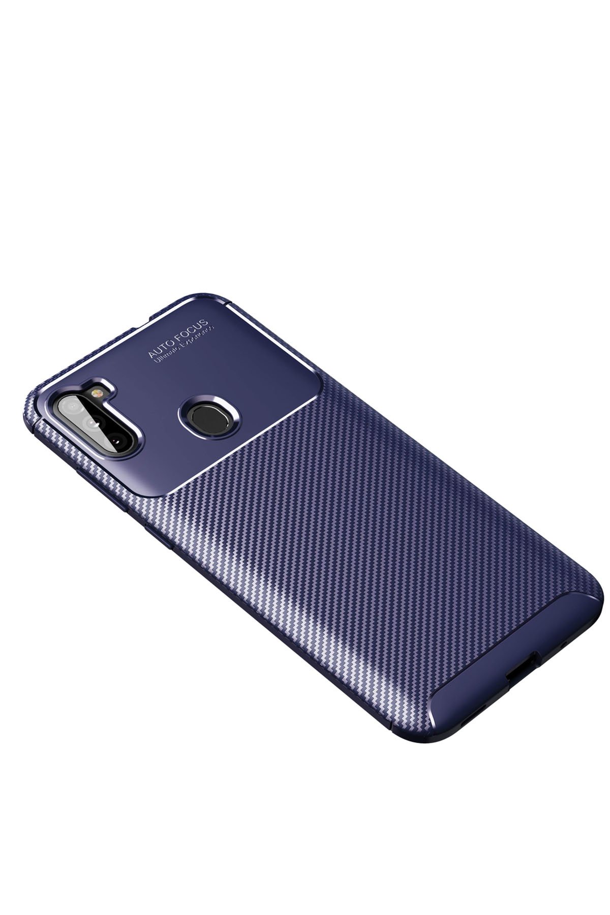  Samsung Galaxy A11 Kılıf Auto Focus Karbon Kapak - Lacivert