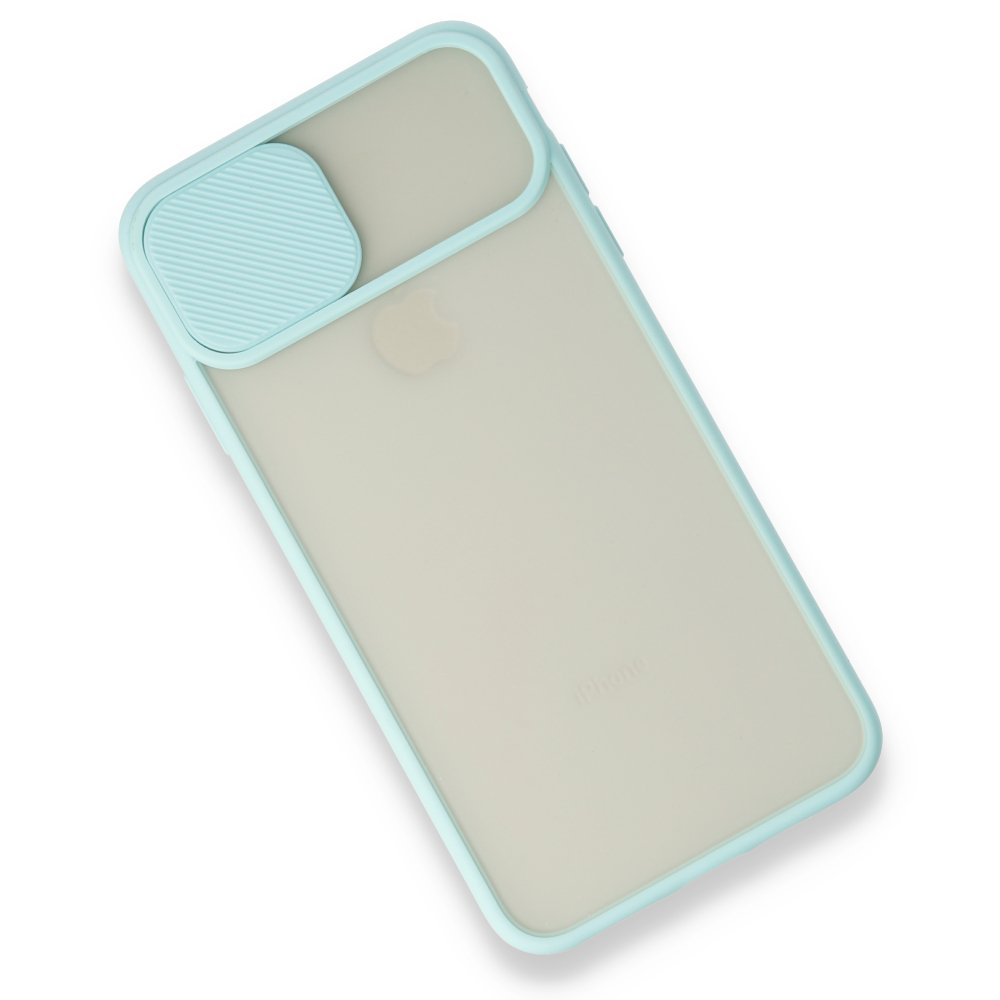 iPhone XS Max Kılıf Palm Buzlu Kamera Sürgülü Silikon - Turkuaz  iPhone XS Max Kılıf Palm Buzlu Kamera Sürgülü Silikon - Turkuaz