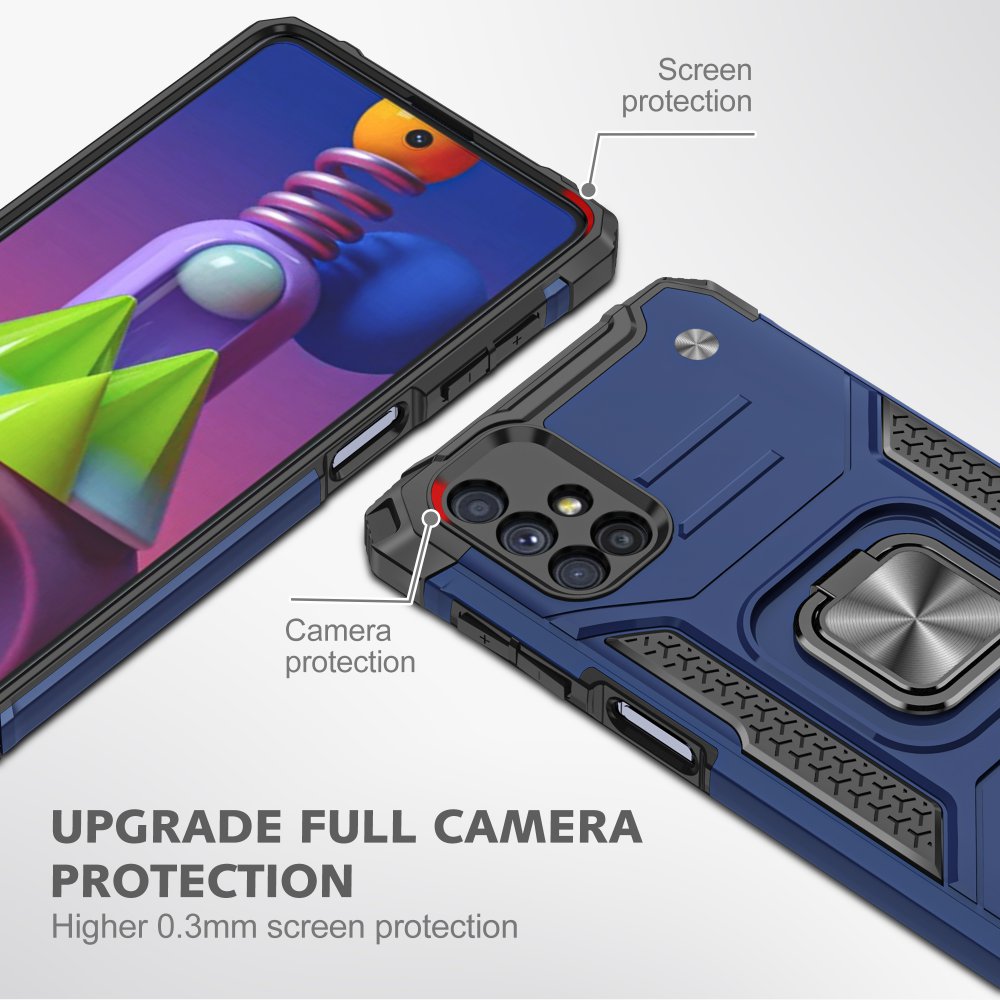  Samsung Galaxy M51 Kılıf Zegna Yüzüklü Silikon Kapak - Mavi