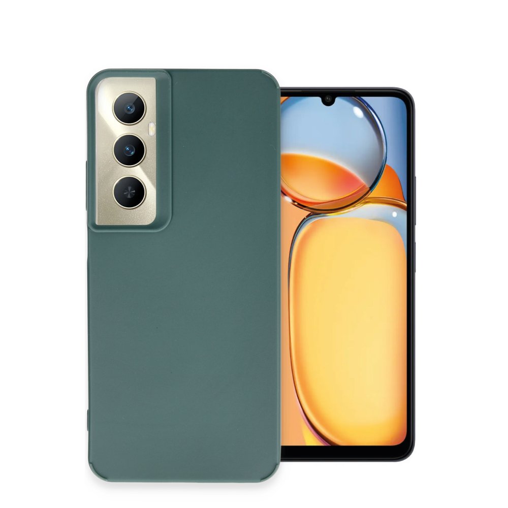 Realme C65 Kılıf Petro Silikon - Koyu Yeşil  Realme C65 Kılıf Petro Silikon - Koyu Yeşil