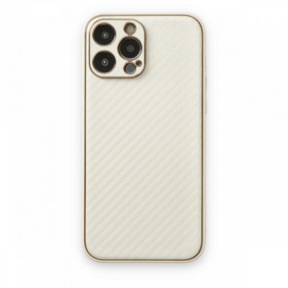 iPhone 13 Pro Kılıf Coco Karbon Silikon - Beyaz  iPhone 13 Pro Kılıf Coco Karbon Silikon - Beyaz