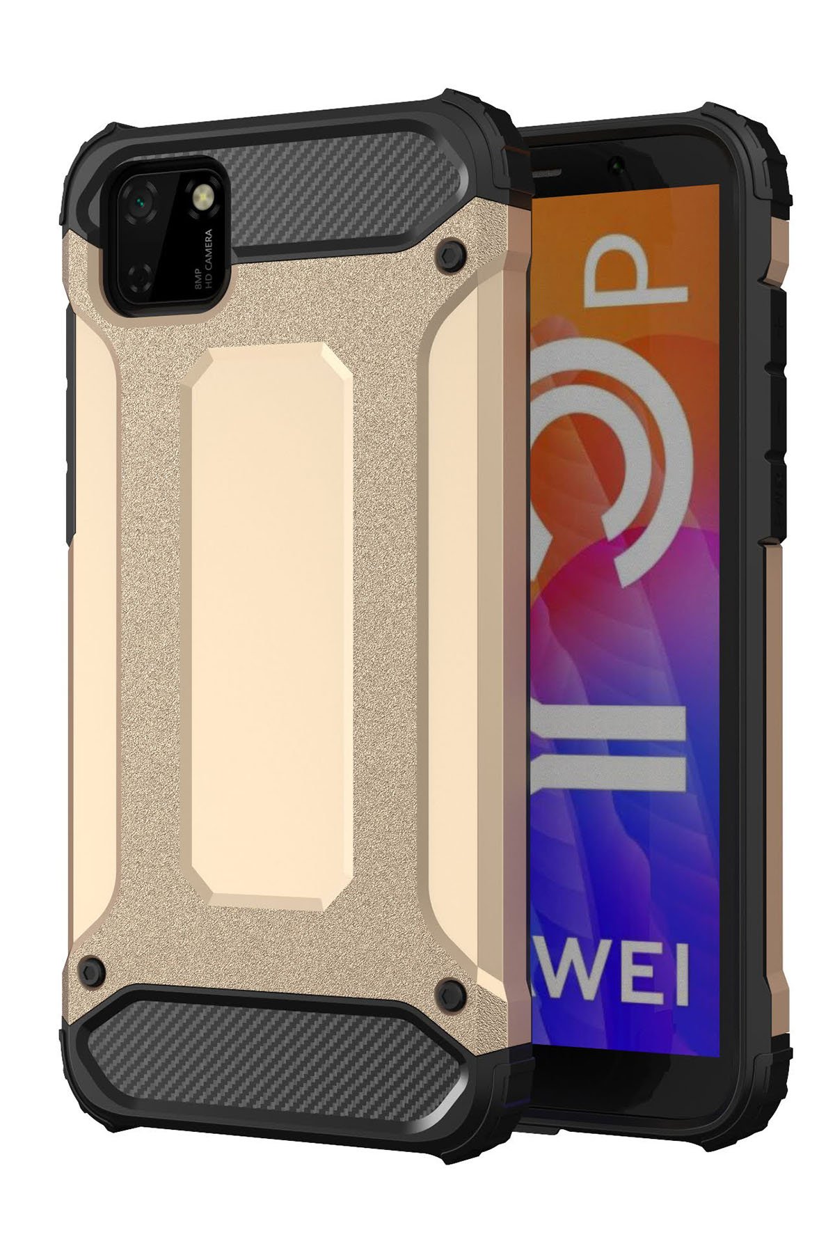  Huawei Y5P Kılıf Tank Silikon Kapak - Gold