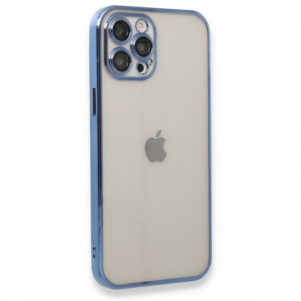 iPhone 12 Pro Max Kılıf Razer Lensli Silikon - Açık Mavi iPhone 12 Pro Max Kılıf Razer Lensli Silikon - Açık Mavi