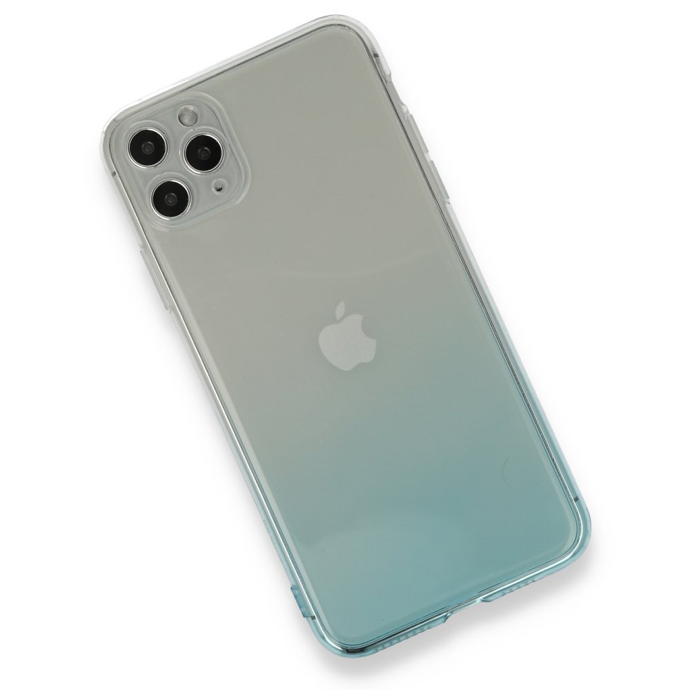  iPhone 11 Pro Max Kılıf Lüx Çift Renkli Silikon - Turkuaz