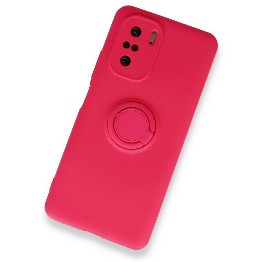 Redmi K40 Kılıf Viktor Yüzüklü Silikon - Pembe Redmi K40 Kılıf Viktor Yüzüklü Silikon - Pembe