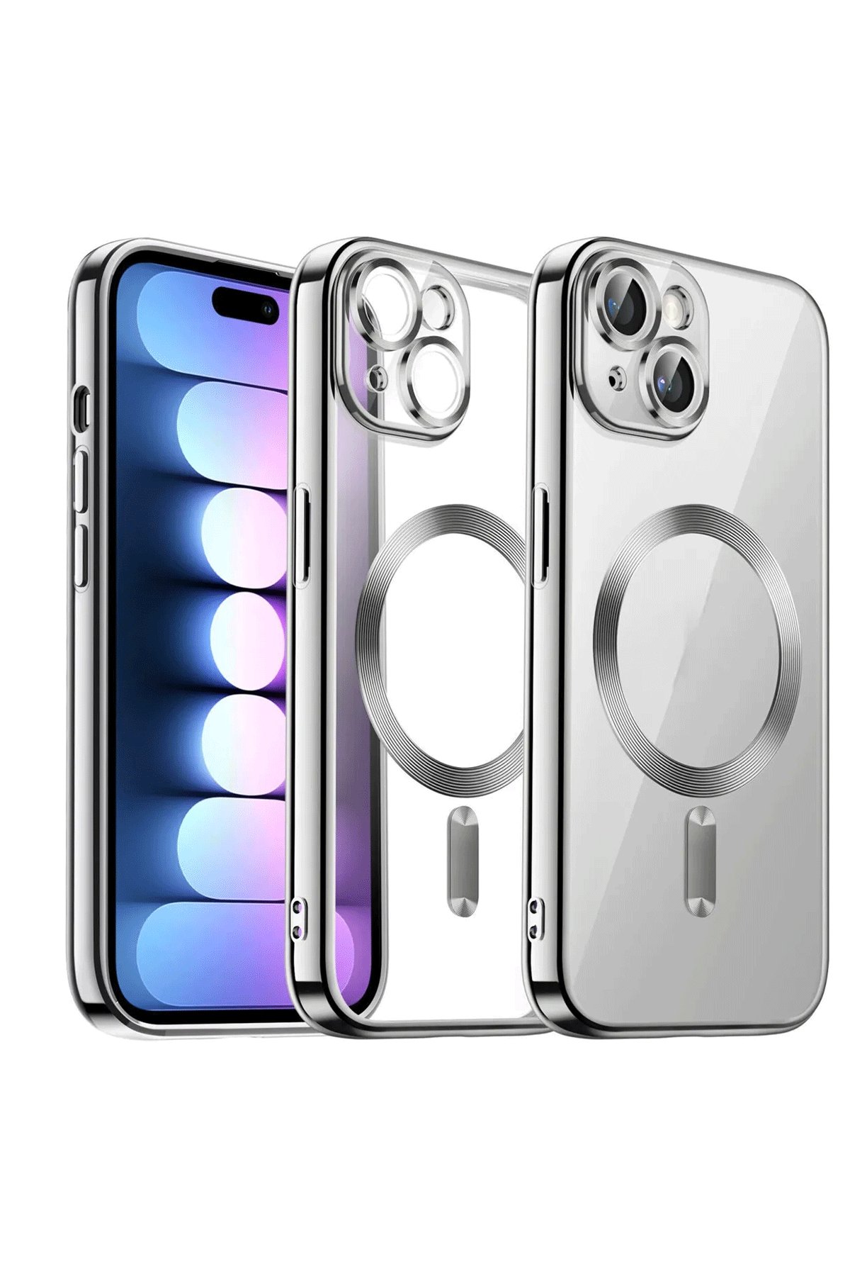  iPhone 15 Kılıf Kross Magneticsafe Kapak - Gümüş