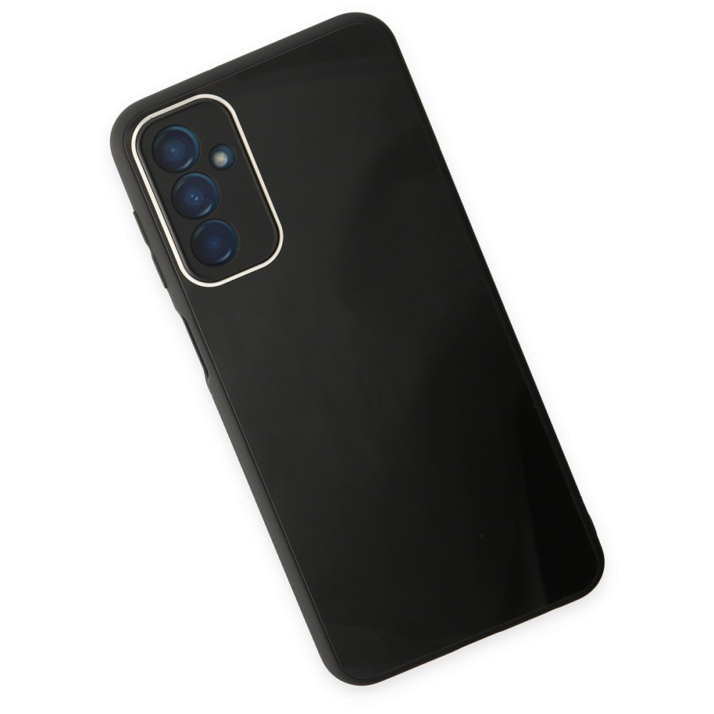  Samsung Galaxy M13 Kılıf Glass Kapak - Siyah