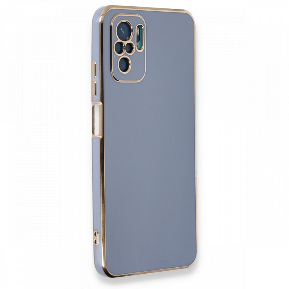 Redmi Note 10S Kılıf Volet Silikon - Mavi