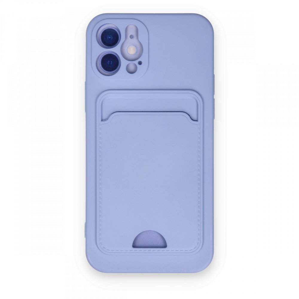  iPhone 12 Kılıf Kelvin Kartvizitli Silikon - Lila