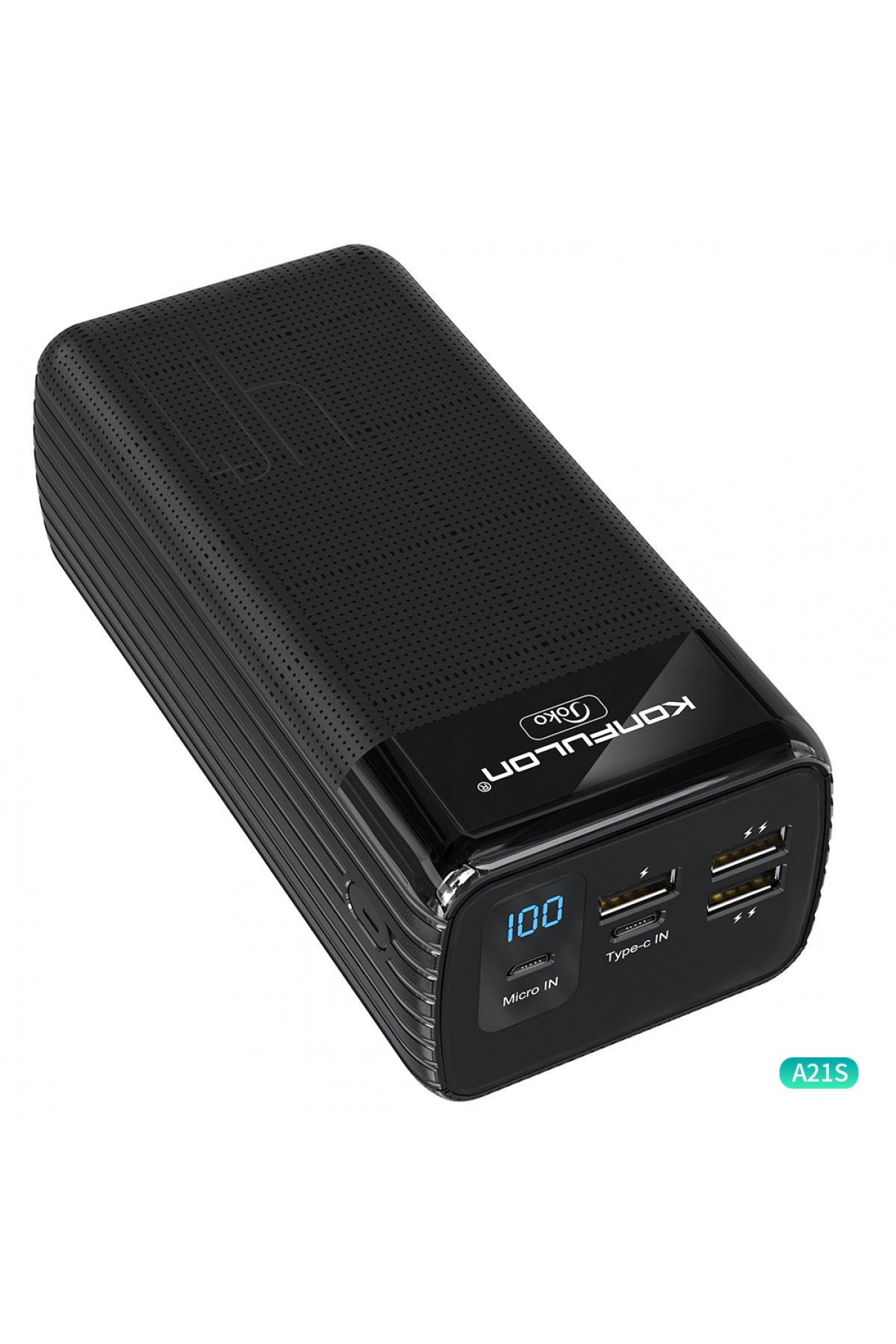 Konfulon A21S Led Işıklı Powerbank 40.000 mAh - Siyah